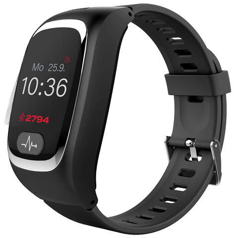 Reloj inteligente para personas mayores color negro